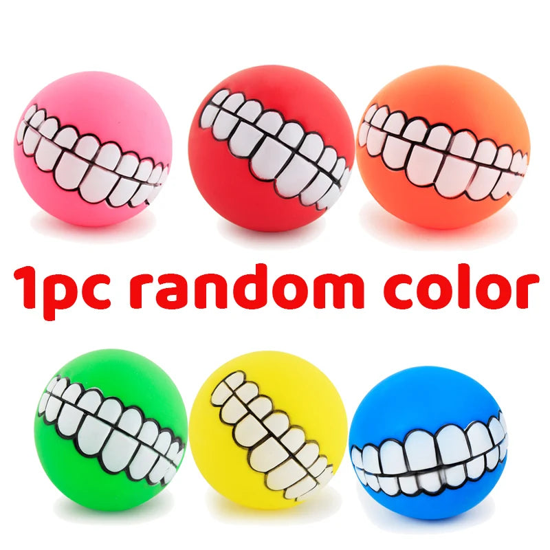 Pet Funny Teeth Squeaky Ball Toy