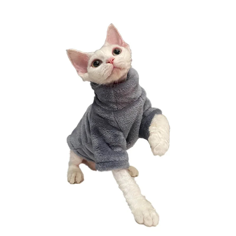 Sphynx Turtleneck Soft Pet Fluff Pullover Sweater Clothing