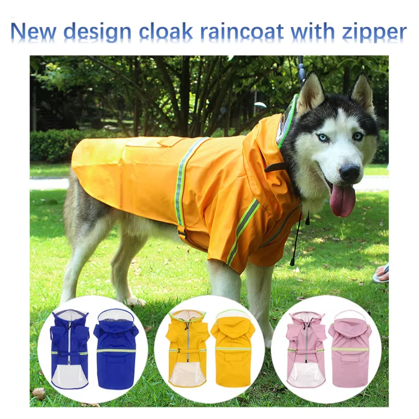 Large Pet Waterproof Apparel 4XL Hoodies Raincoat