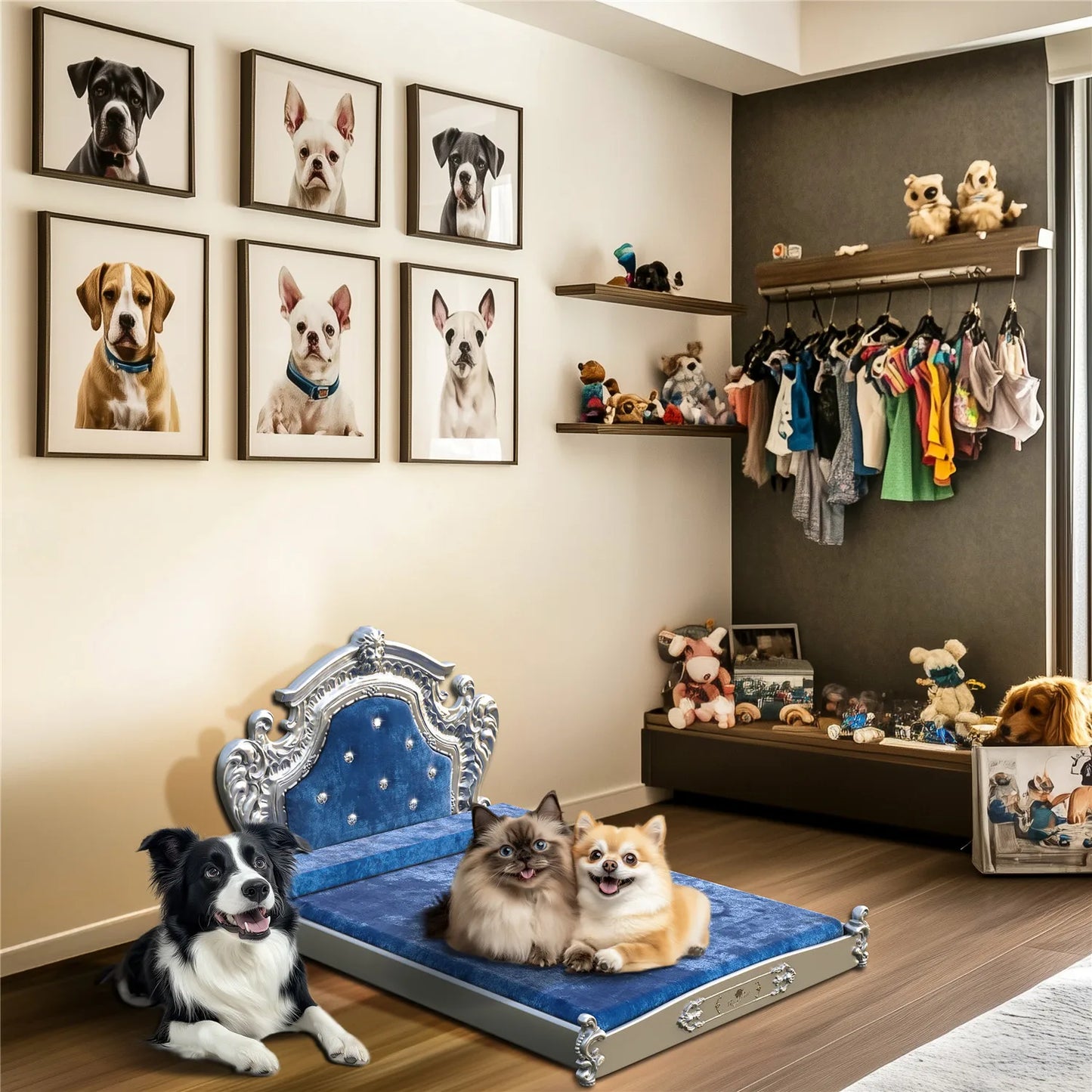 Bingopaw Luxury Pet Bed with Headboard