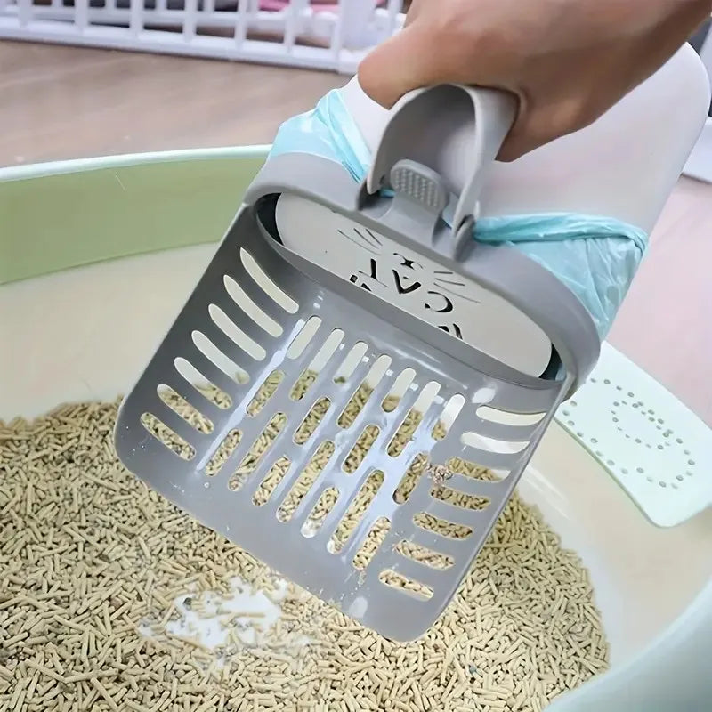 Cat Litter Box Scooper with Waste Bag Holder