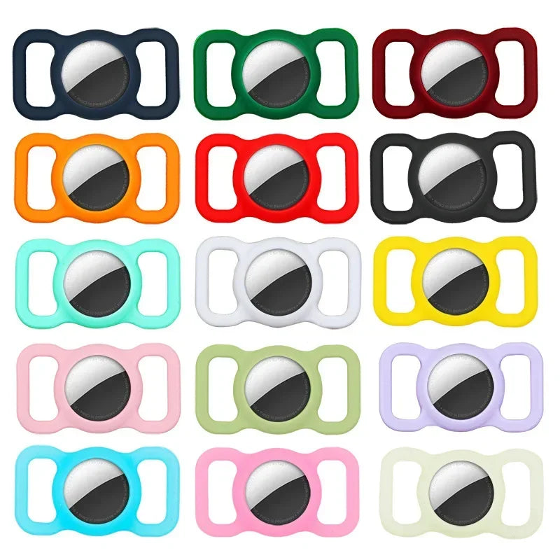 Silicone Airtags Pet Collar Protective Cover Strap Loop Holder