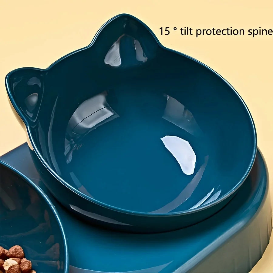 Pet Bowls With Water Dispenser , 3 In 1 Cat Ear Design