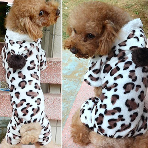 Pet Leopard Hoodie Jumpsuit