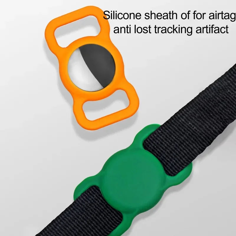 Silicone Airtags Pet Collar Protective Cover Strap Loop Holder