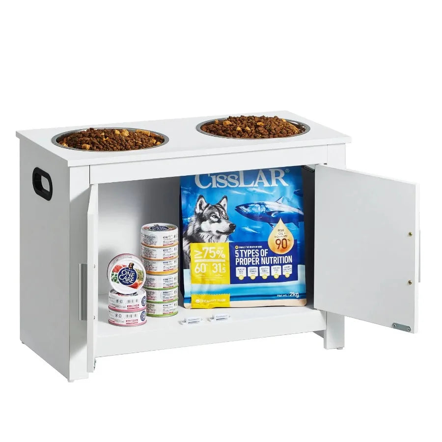 Pet Elevated Feeding and Storage Cabinet