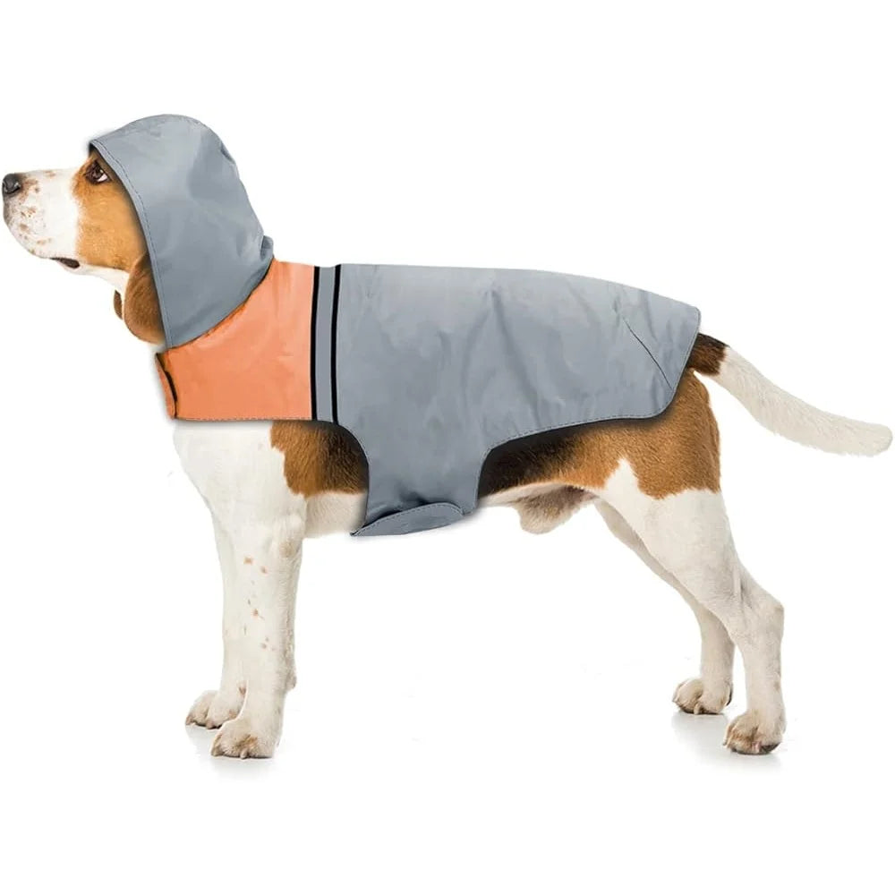 Breathable Reflective Hooded Dog Raincoat