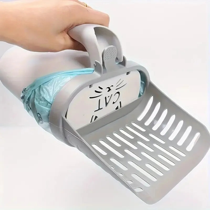 Cat Litter Box Scooper with Waste Bag Holder
