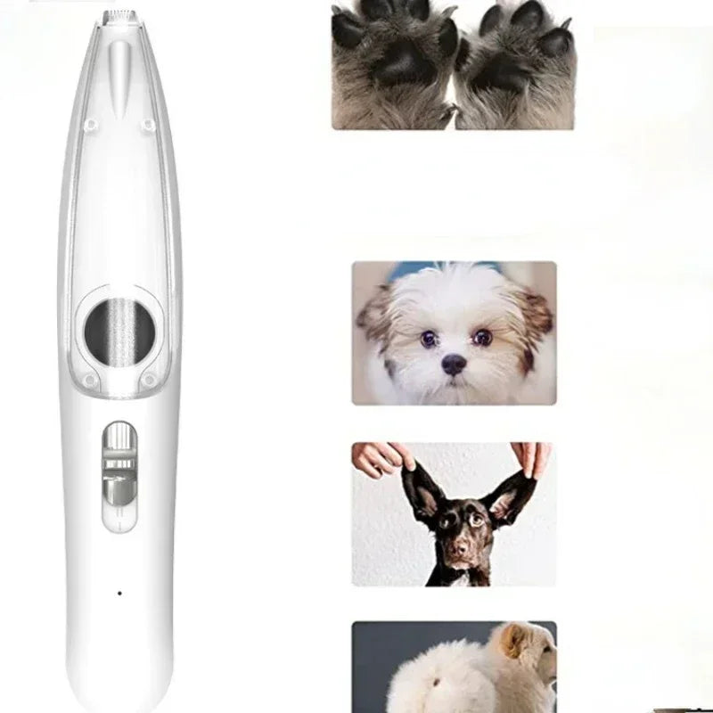 Pet Electric Light Hair Suction, Trimmer Grooming Tool