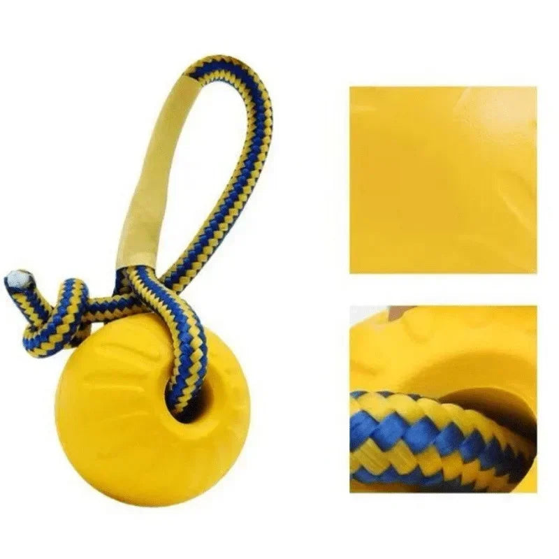 Reinforced Pet Bite Ball Ring with Rope Toy