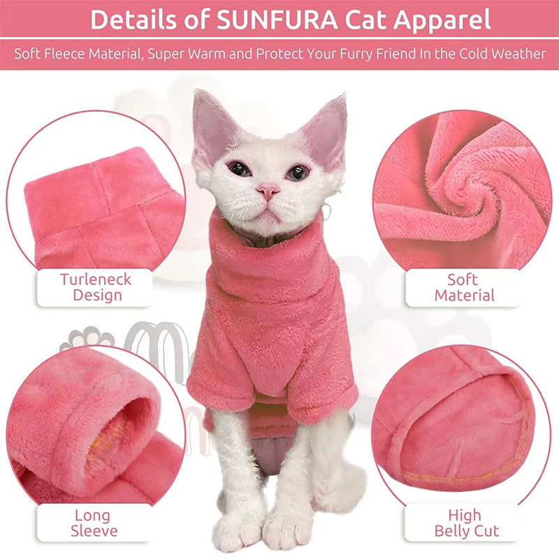Sphynx Turtleneck Soft Pet Fluff Pullover Sweater Clothing