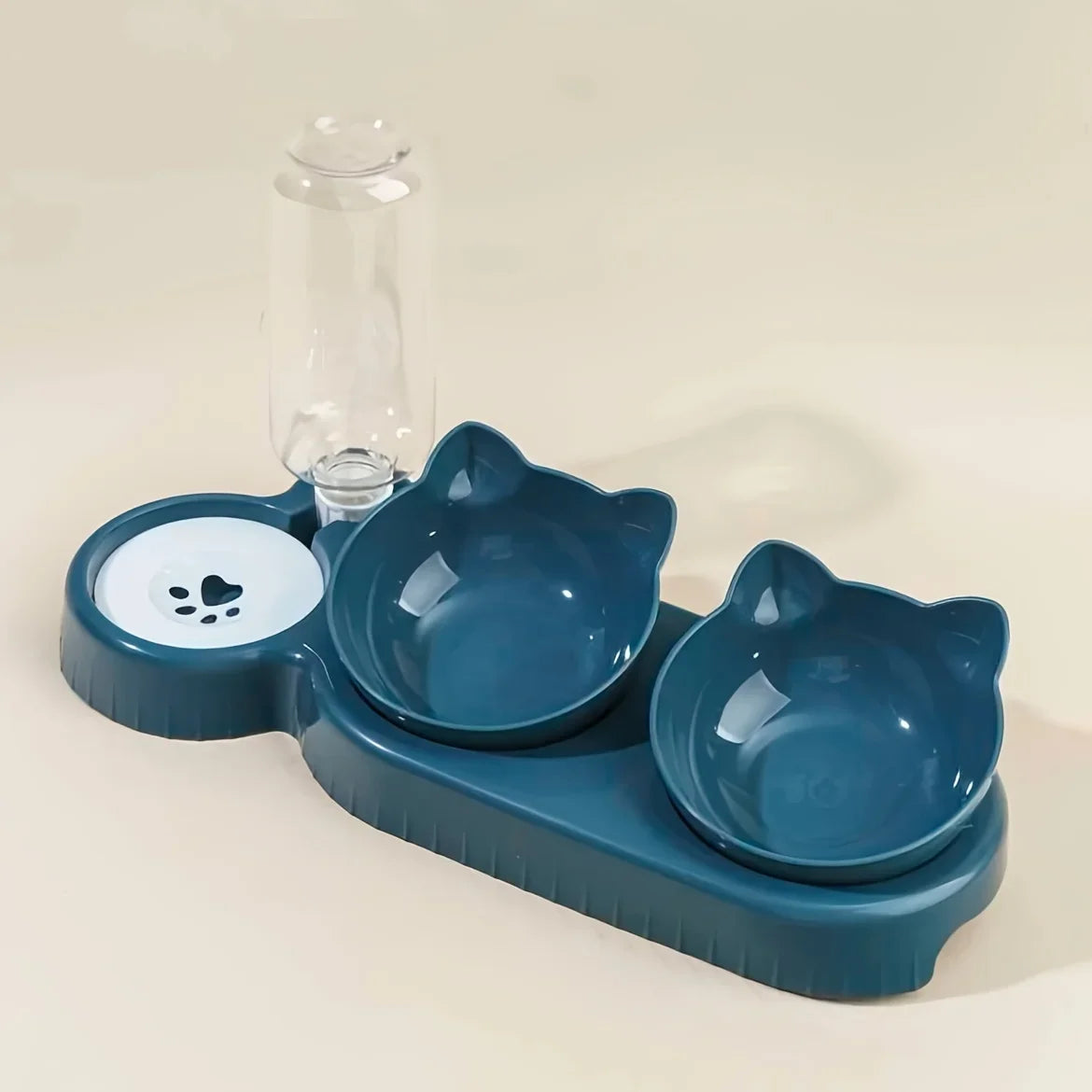 Pet Bowls With Water Dispenser , 3 In 1 Cat Ear Design