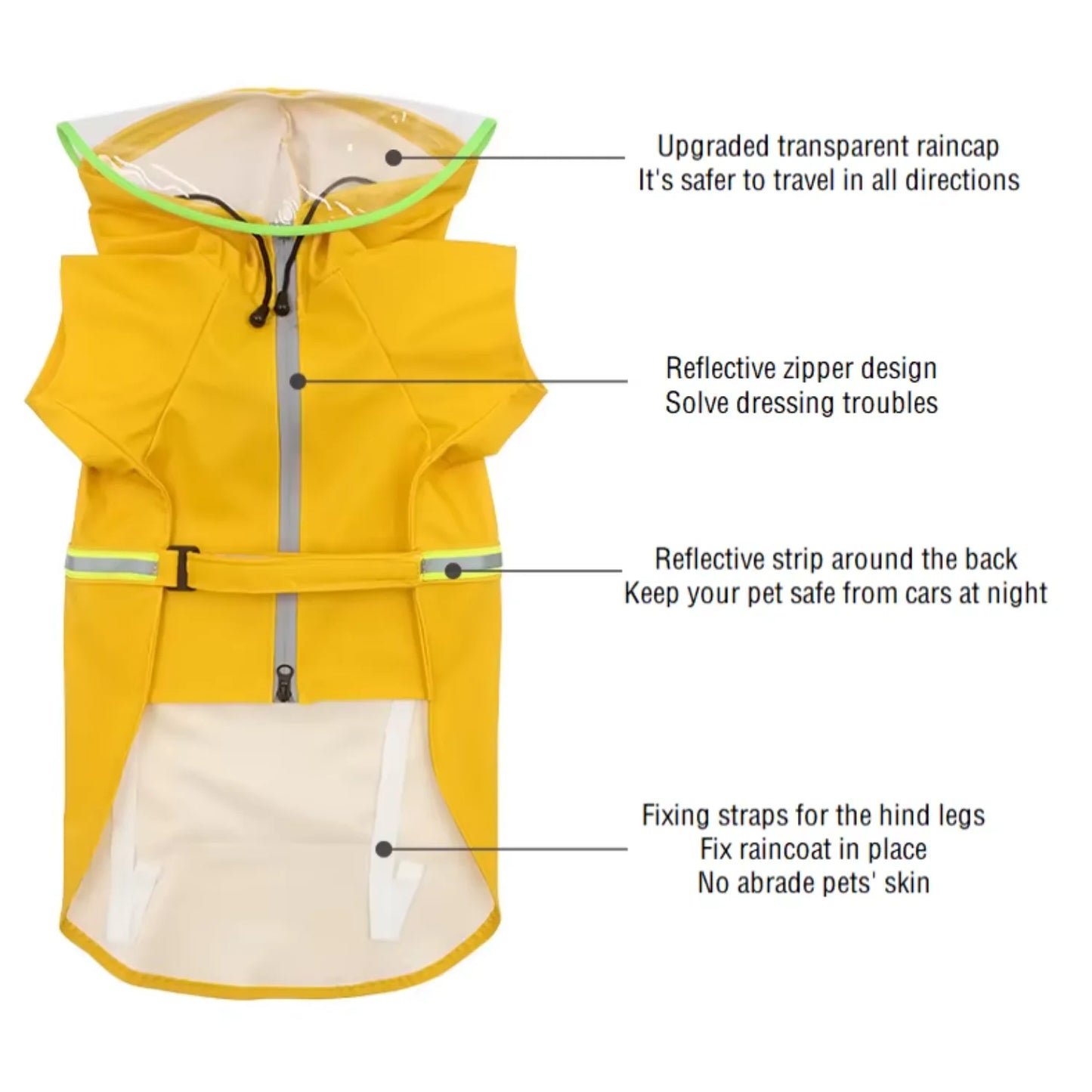 Large Pet Waterproof Apparel 4XL Hoodies Raincoat
