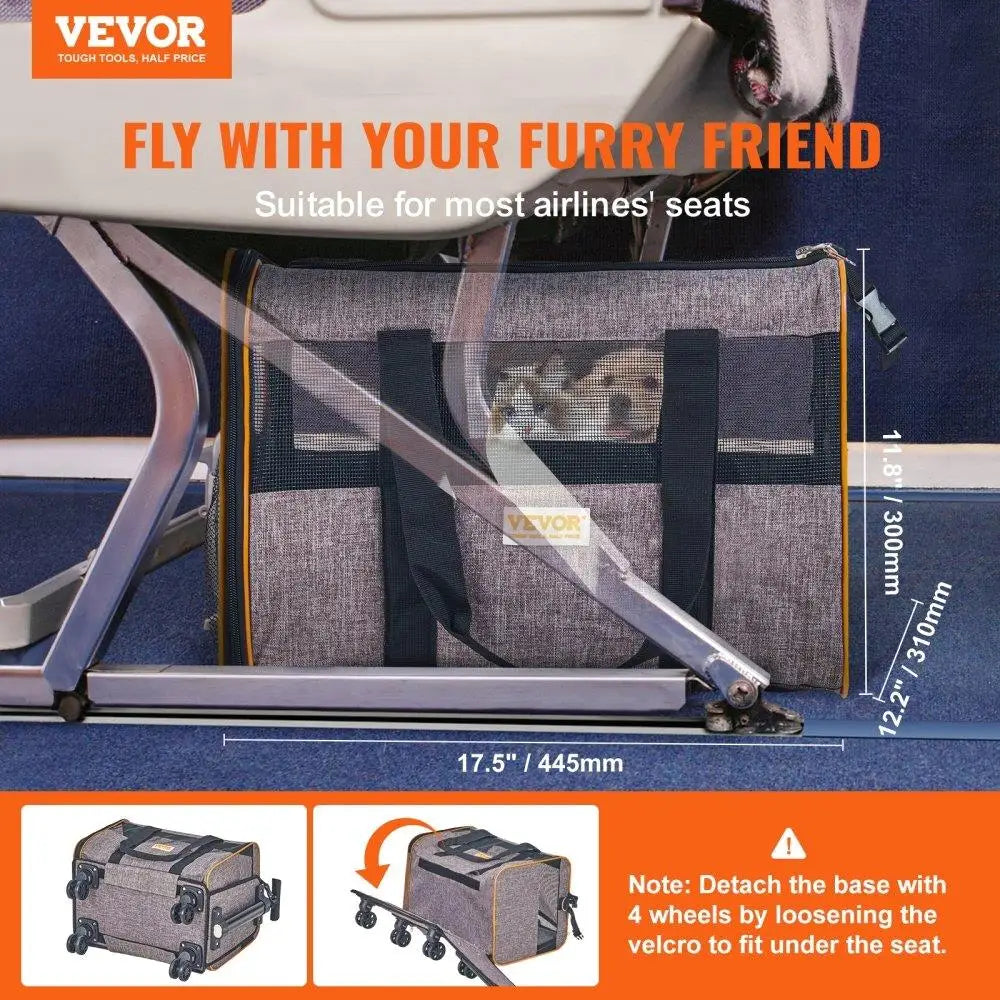 Rolling Cat Carrier with Wheels