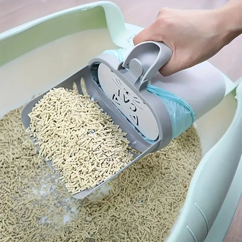 Cat Litter Box Scooper with Waste Bag Holder