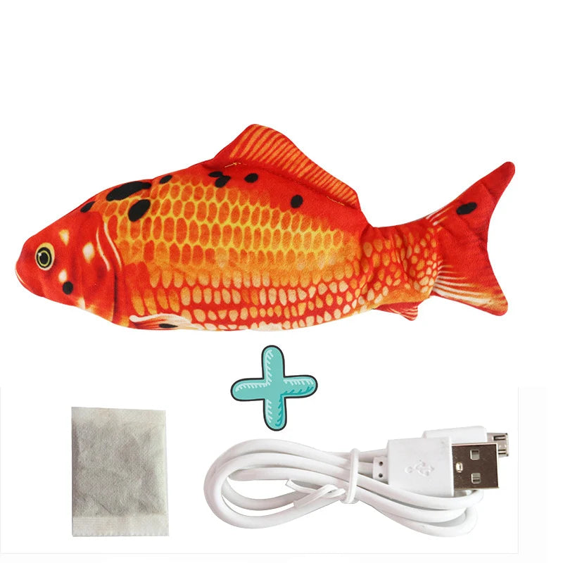 Cat Realistic Floppy Fish USB Charger Cat Toy