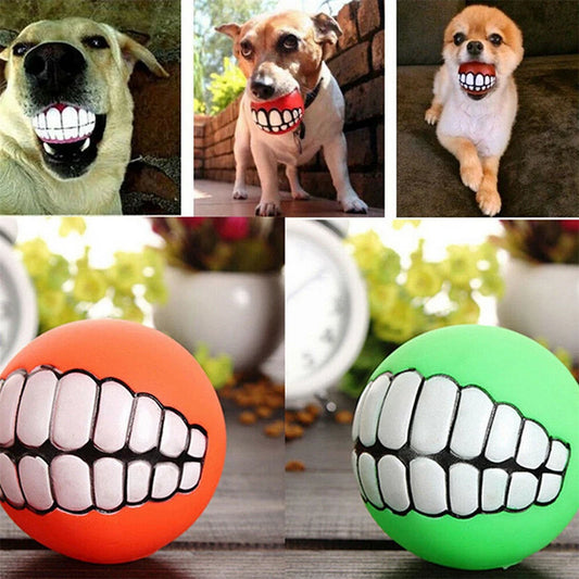 Pet Funny Teeth Squeaky Ball Toy