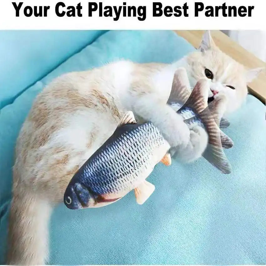 Cat Realistic Floppy Fish USB Charger Cat Toy