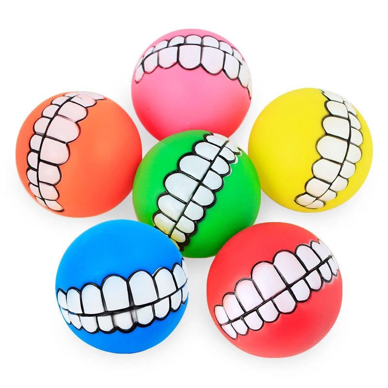 Pet Funny Teeth Squeaky Ball Toy
