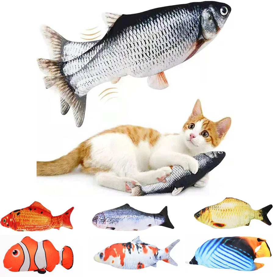 Cat Realistic Floppy Fish USB Charger Cat Toy