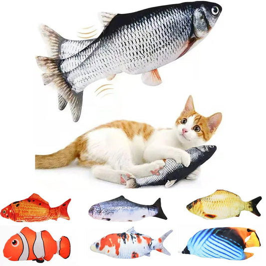 Cat Realistic Floppy Fish USB Charger Cat Toy