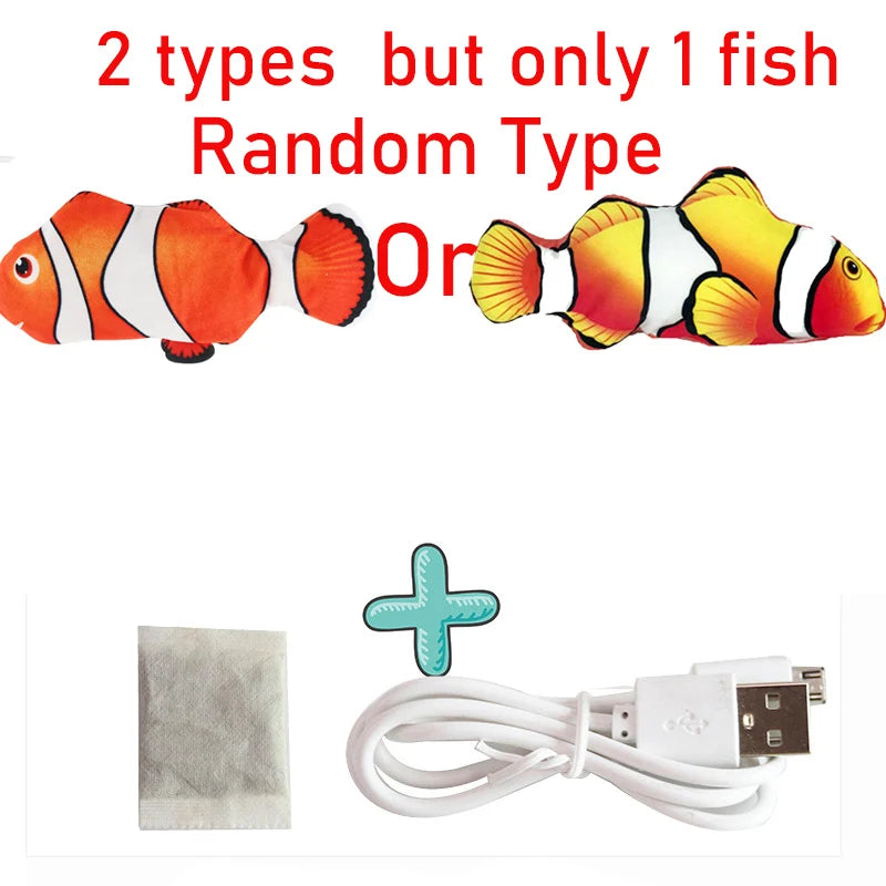 Cat Realistic Floppy Fish USB Charger Cat Toy