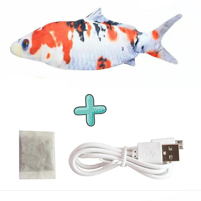 Cat Realistic Floppy Fish USB Charger Cat Toy