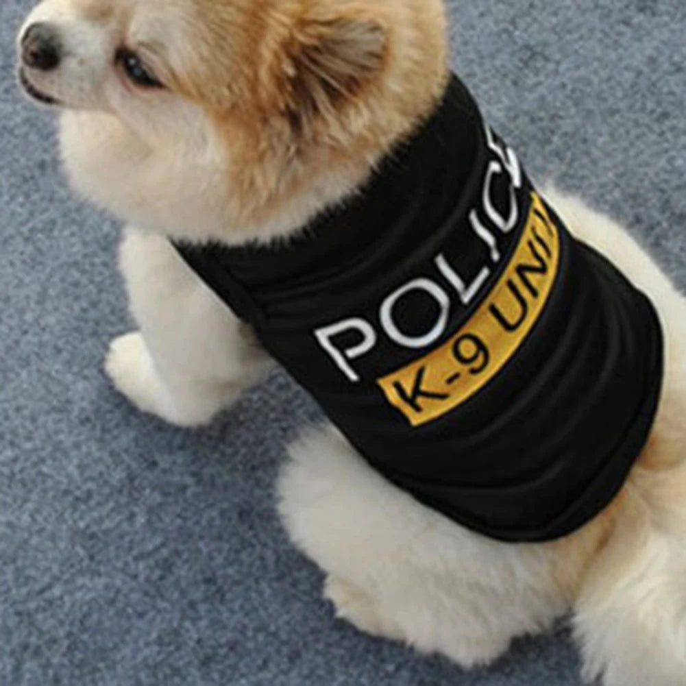 Pet Vest Police Clothes Polyester Soft Breathable Comfortable