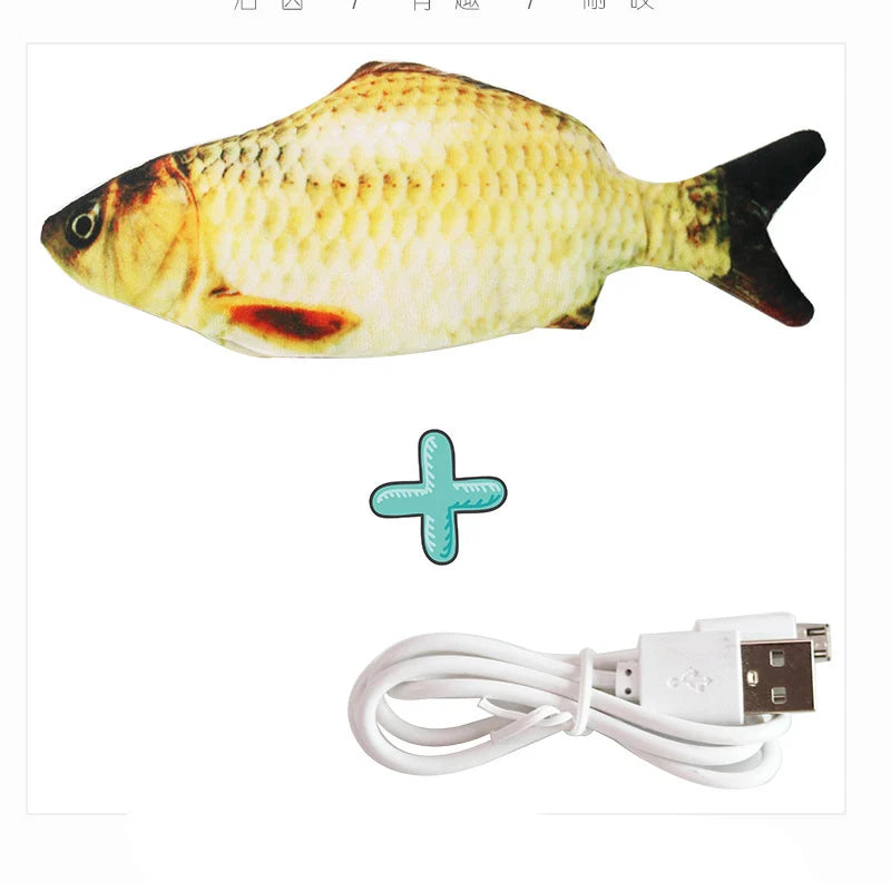 Cat Realistic Floppy Fish USB Charger Cat Toy