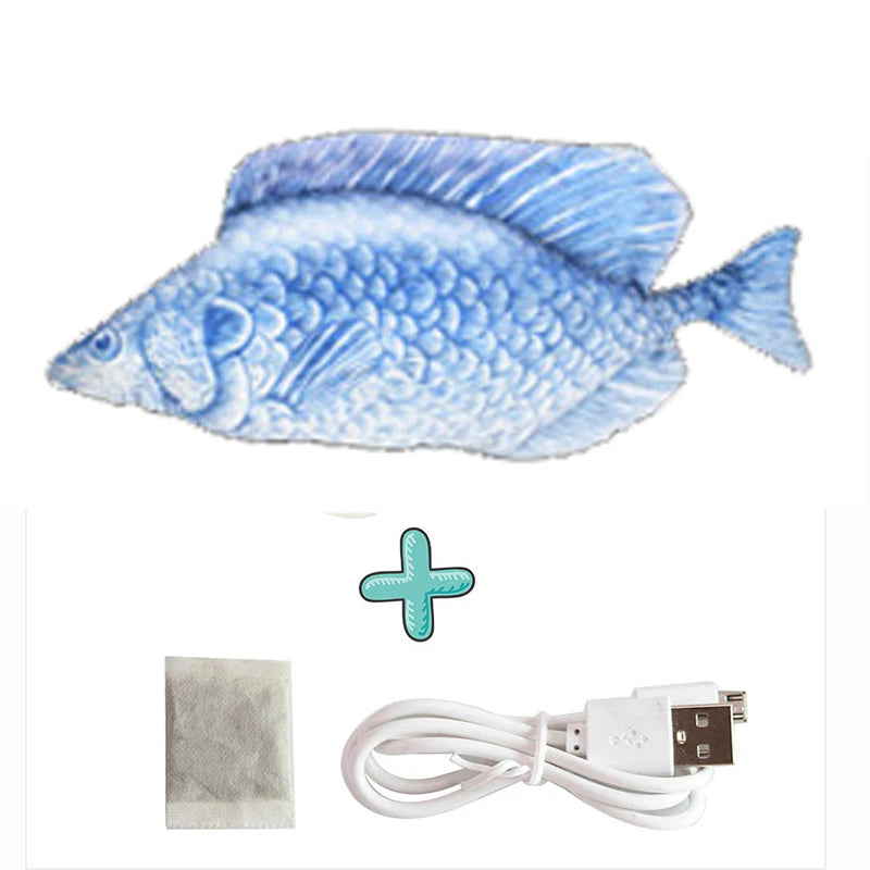 Cat Realistic Floppy Fish USB Charger Cat Toy