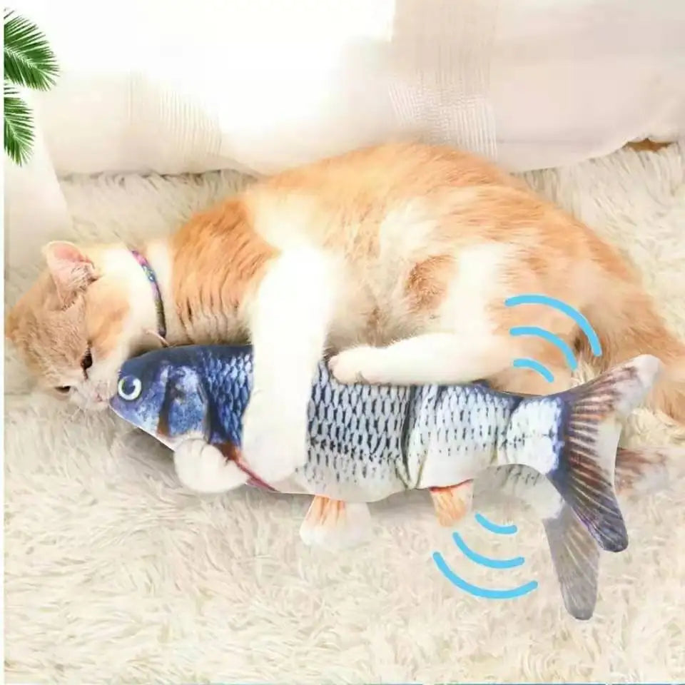 Cat Realistic Floppy Fish USB Charger Cat Toy
