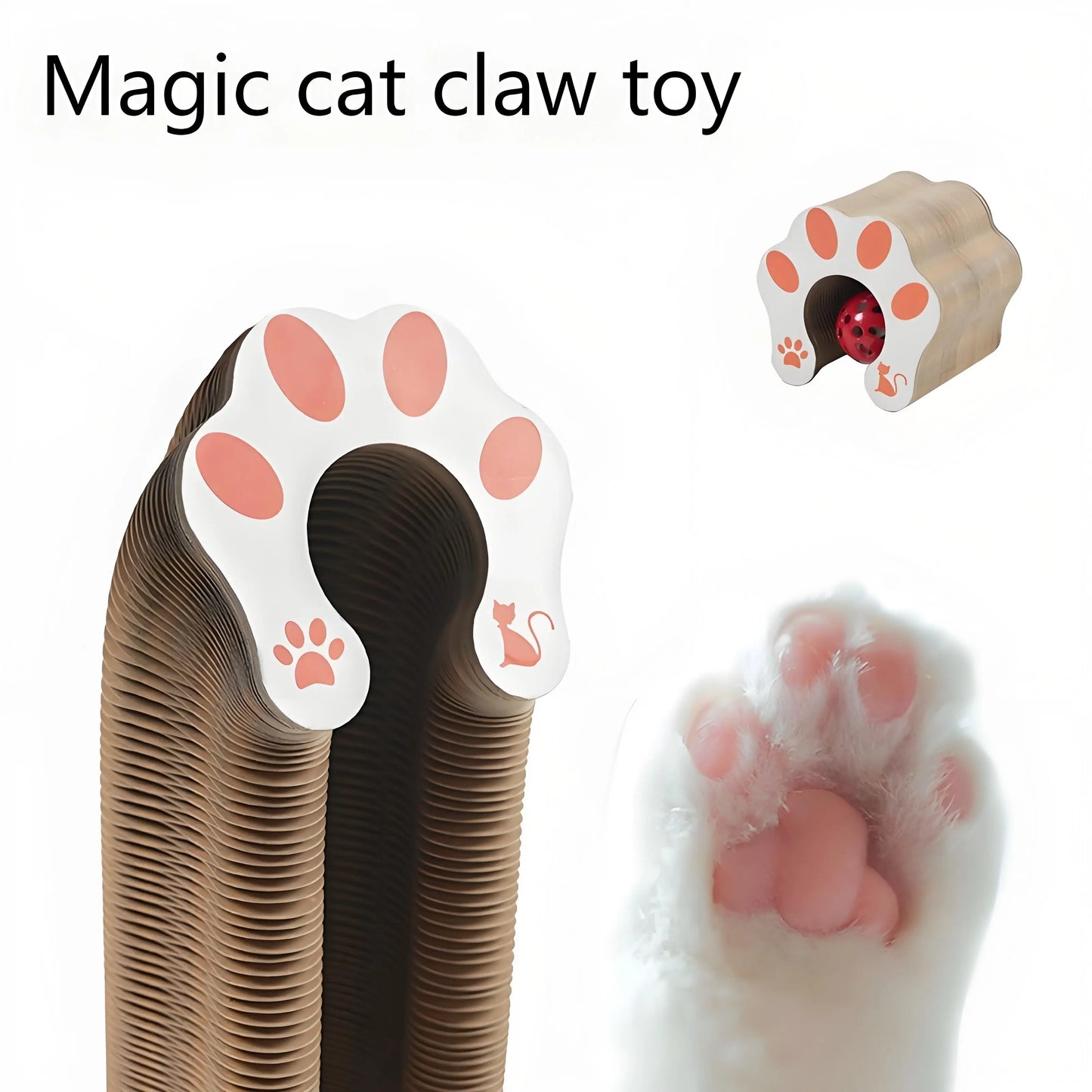 Cat Scratching Board with Bell Toy, Interactive Play & Stress Relief