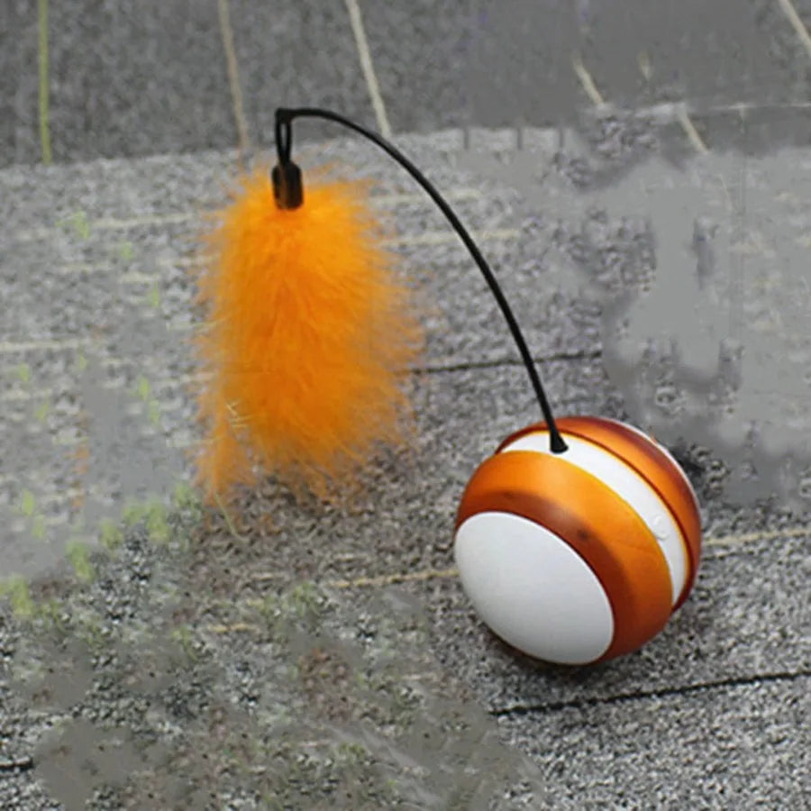 Cat Automatic 360-degree Self Rotating LED Feather and Ball Toy