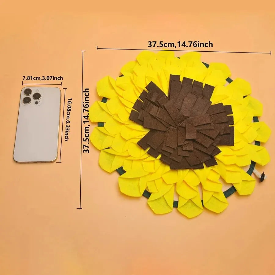 Pet Treat Sniffing Sunflower Snuffle Washable Mat Toy