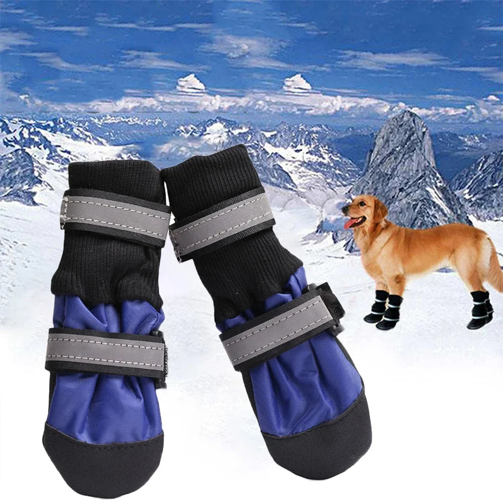 4pcs Outdoor Waterproof Pet Dog Paw Anti-Slip Boots/Shoes Protector