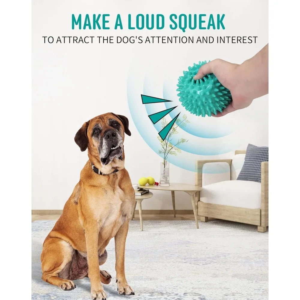 Heavy Duty Pet Squeaky Spikey Chew Ball Toy