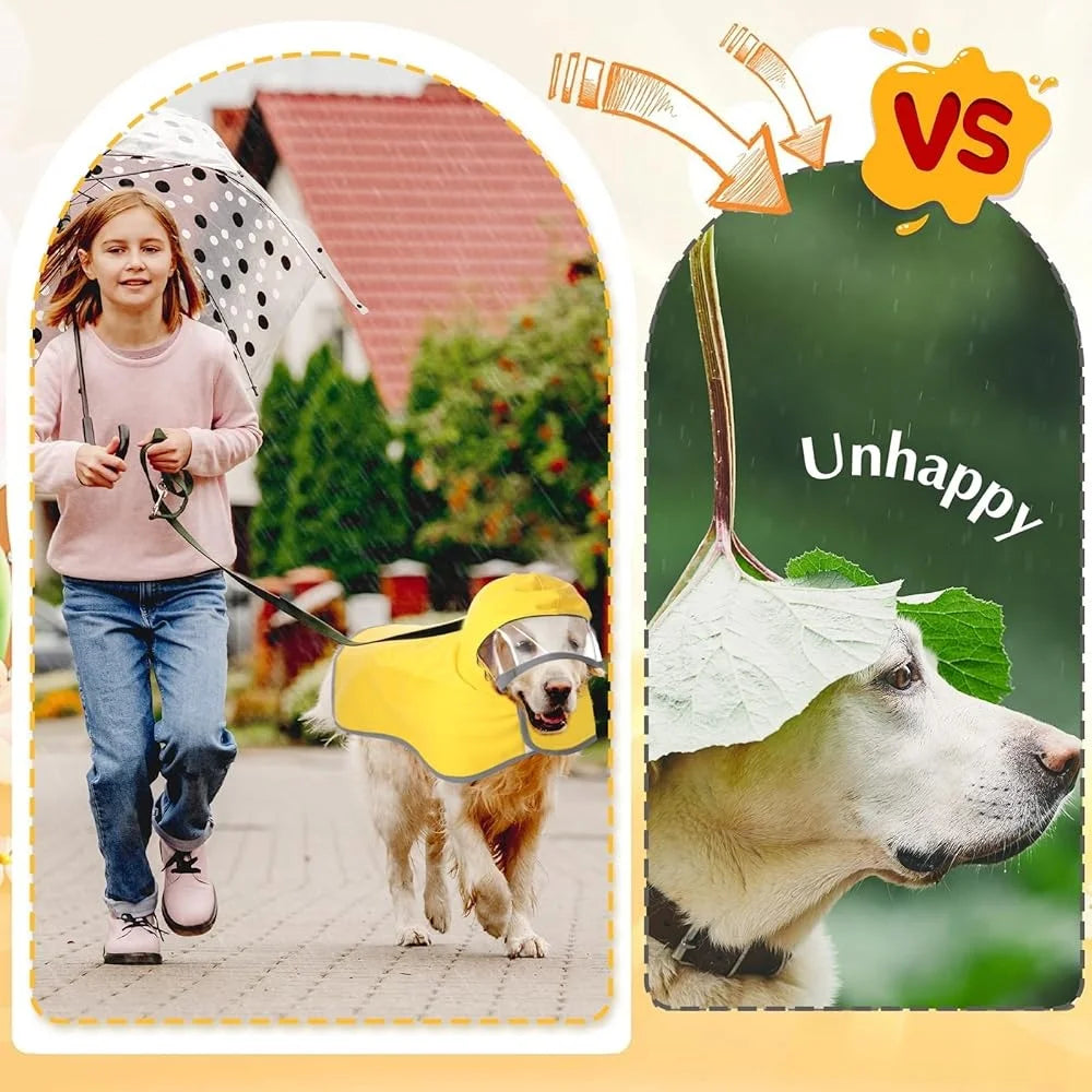 Waterproof Dog Travel Raincoat/Poncho with Hood
