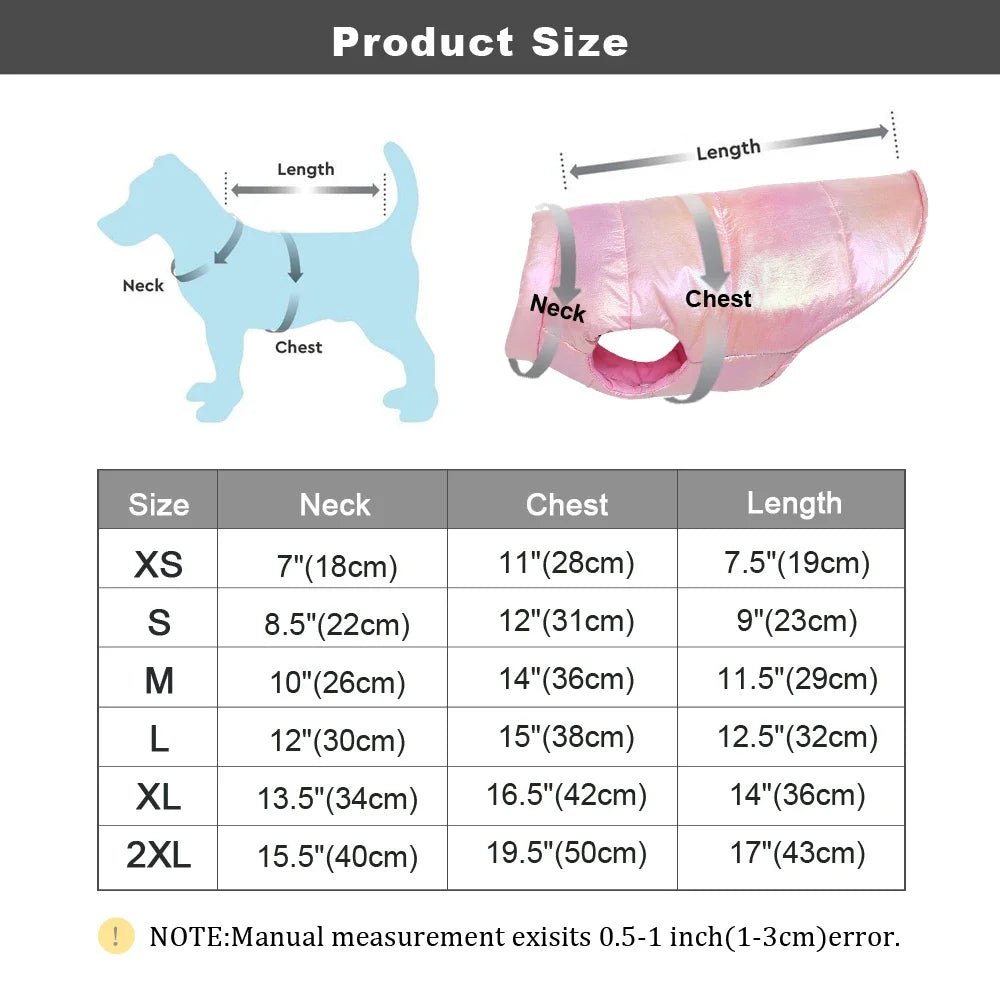 Cute Warm Winter Cat Dogs Vest Coat Waterproof Pet Clothing