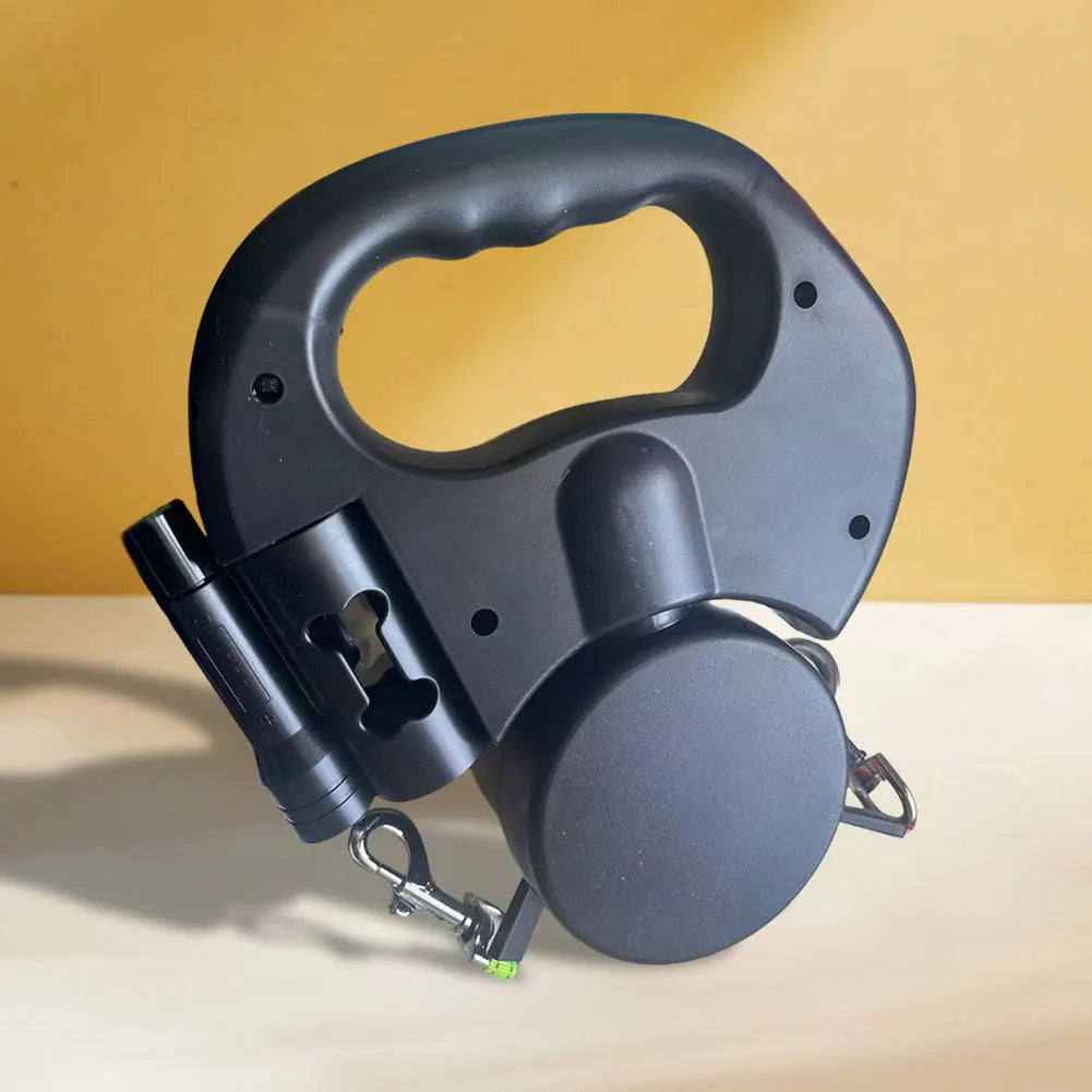 Double Headed 360 Degree Swivel with LED Light Retractable Pet Leash