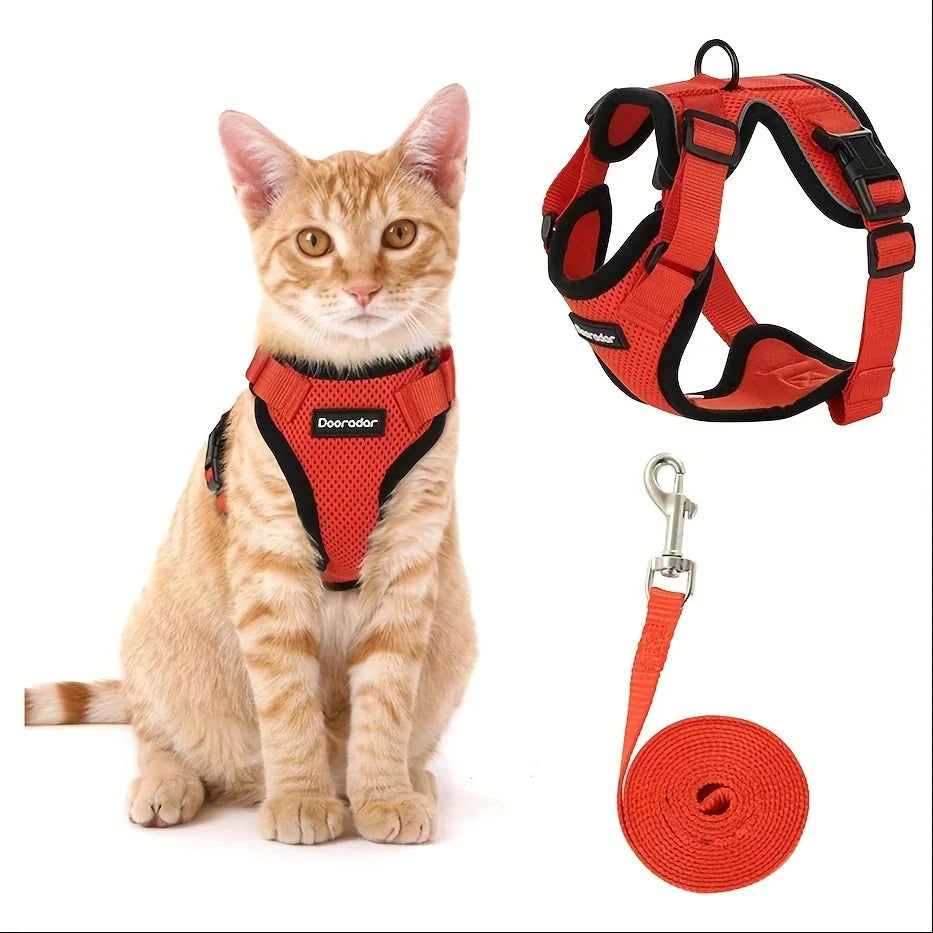 Cat 2 in 1 Non-Slip Adjustable Leash/Vest Set
