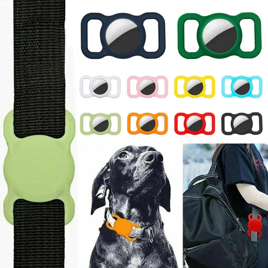 Silicone Airtags Pet Collar Protective Cover Strap Loop Holder