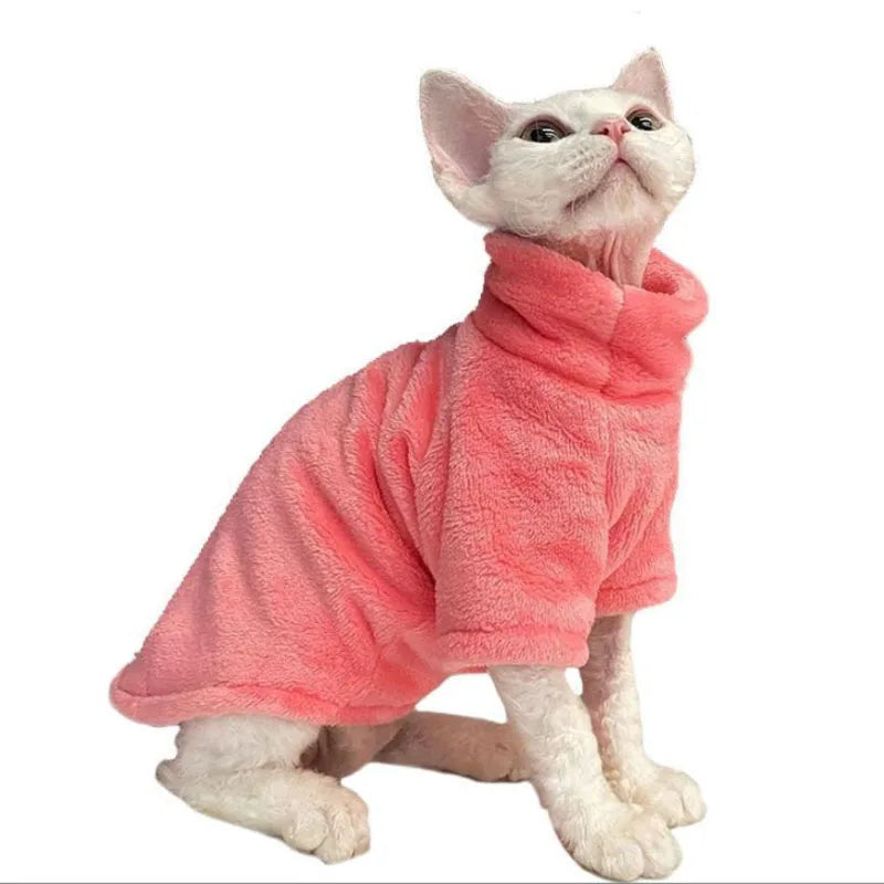 Sphynx Turtleneck Soft Pet Fluff Pullover Sweater Clothing
