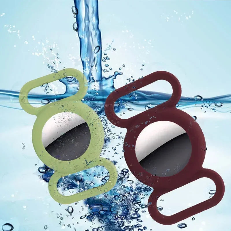 Silicone Airtags Pet Collar Protective Cover Strap Loop Holder