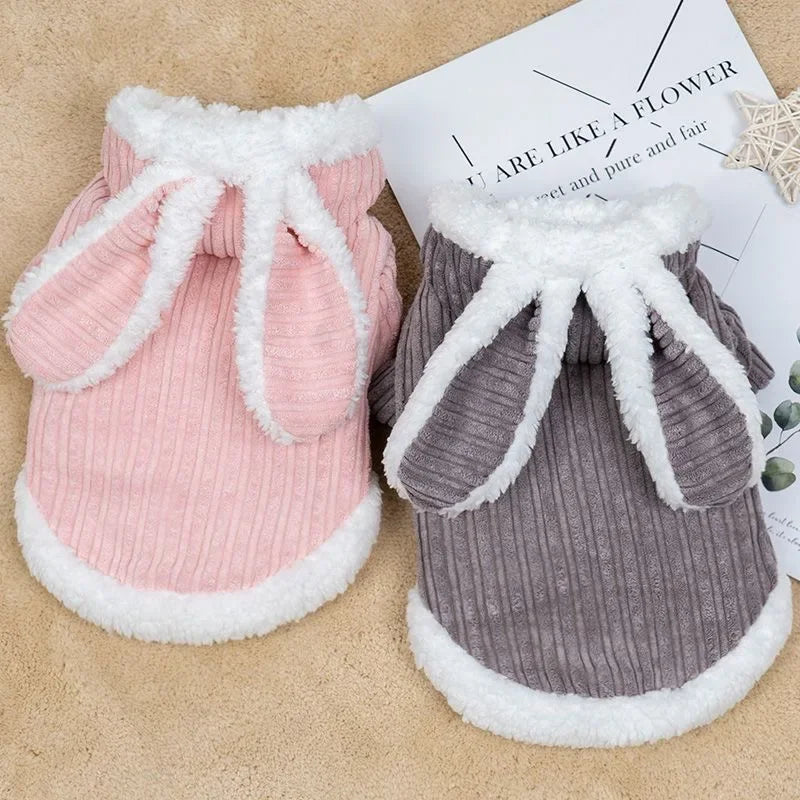 Warm Winter Pet Cute Bunny Ear Coat