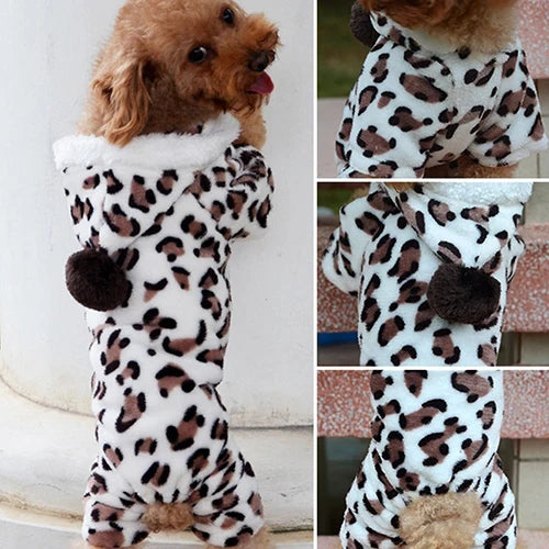 Pet Leopard Hoodie Jumpsuit