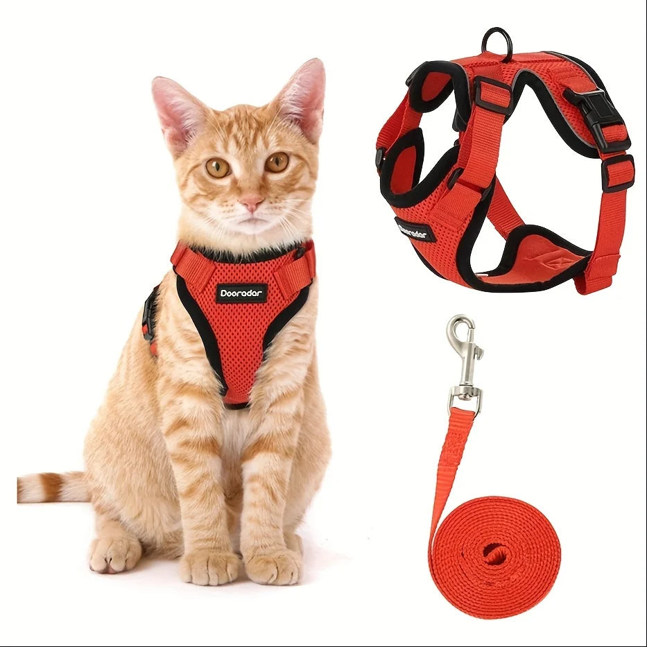 Cat 2 in 1 Non-Slip Adjustable Leash/Vest Set