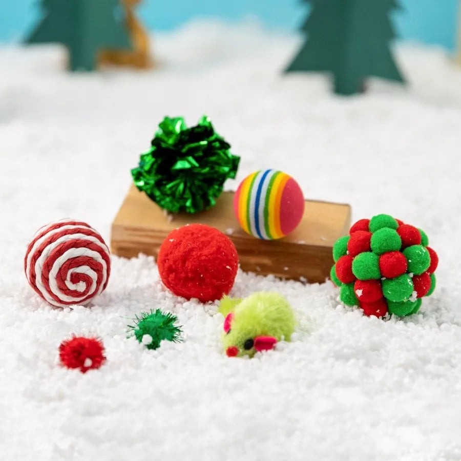 8pcs Pet Christmas Gift Set Chew Toys Cat/ Dog