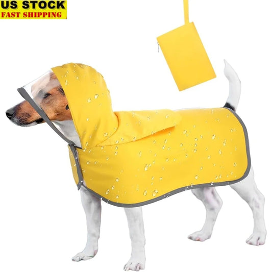 Waterproof Dog Travel Raincoat/Poncho with Hood