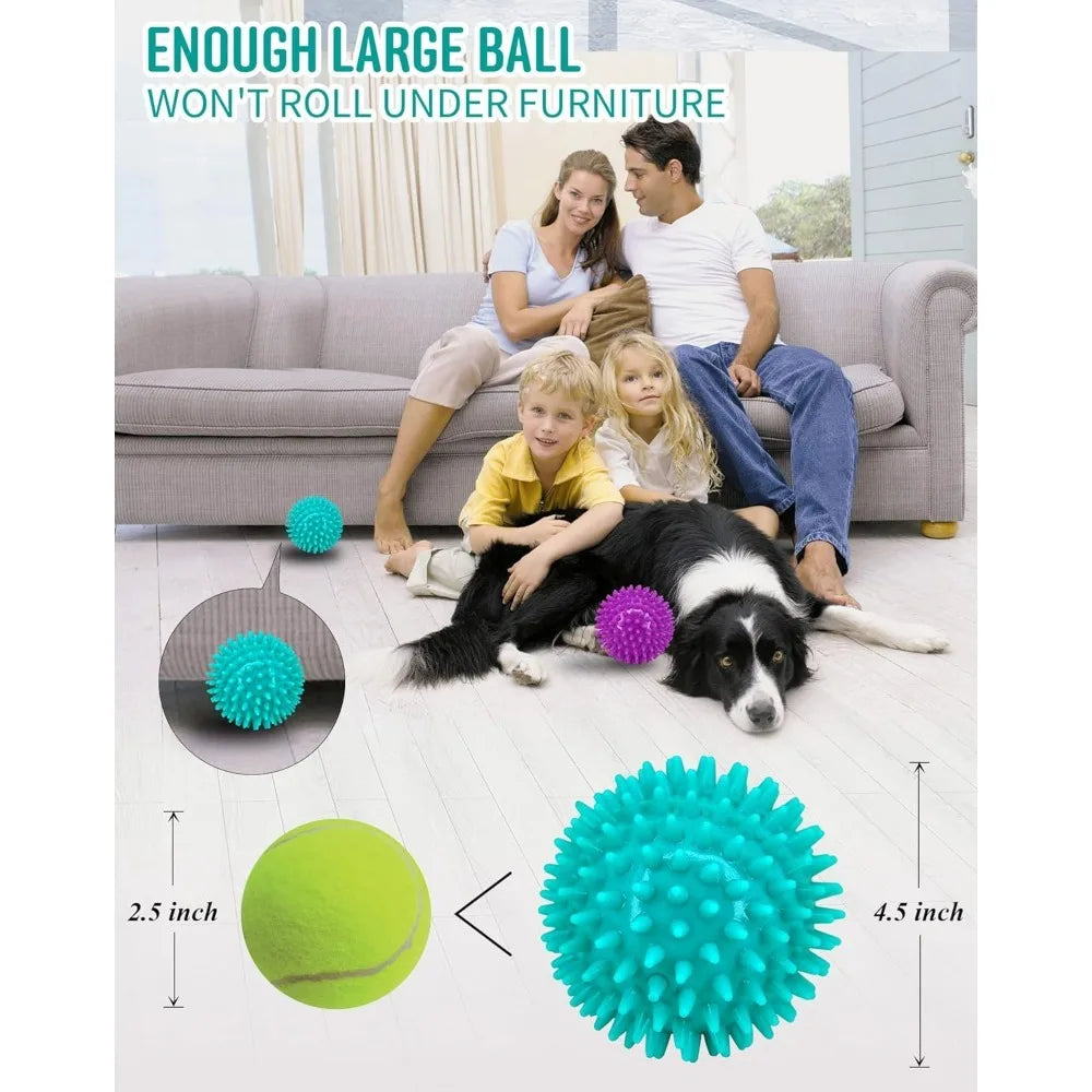 Heavy Duty Pet Squeaky Spikey Chew Ball Toy