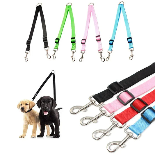Double Two in One Strong Nylon V Shape Adjustable Pet Leash